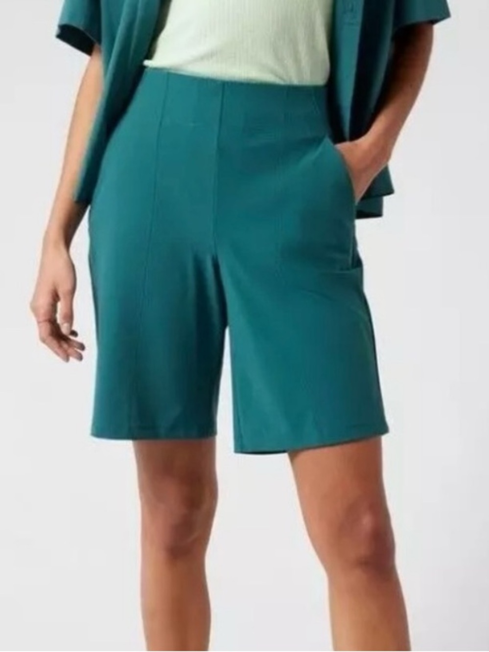 Athleta Teal Women’s Tailored Cosmic Bermuda Shorts Golf